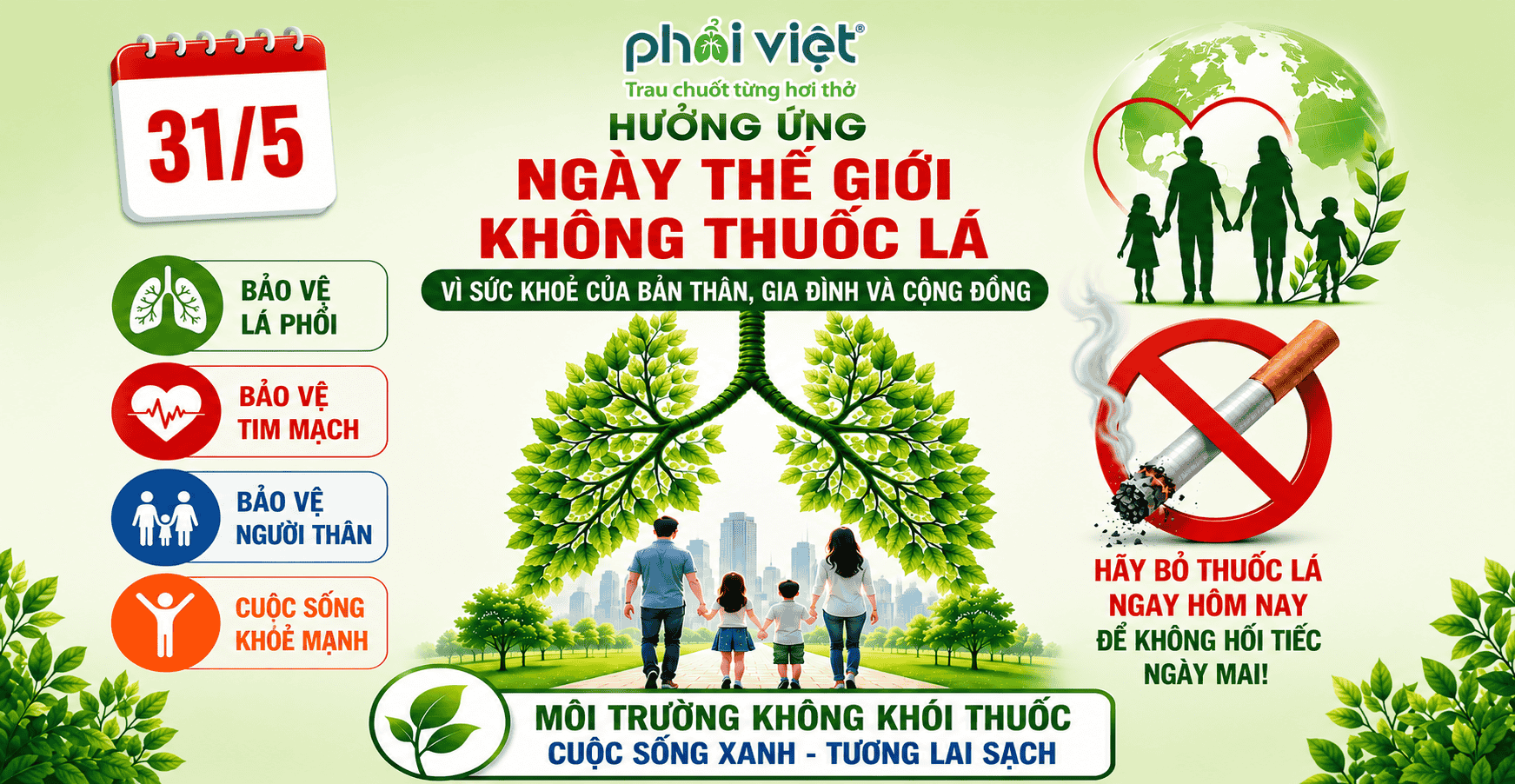 HƯỞNG ỨNG NGÀY THẾ GIỚI KHÔNG THUỐC LÁ 31/5