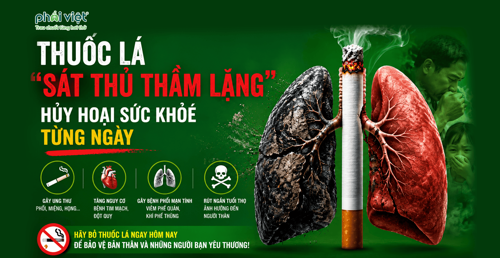 THUỐC LÁ “SÁT THỦ THẦM LẶNG” HỦY HOẠI SỨC KHỎE TỪNG NGÀY